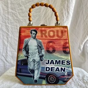 NWT James Dean Route 66 Wooden Purse